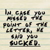 Quote from Caroline in the City about feedback.