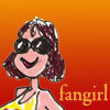 Cartoon of me with "fangirl"