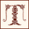 Letter T with celtic knotwork decoration