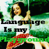 Language is my playground (image - girl on swing)