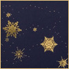 Merry: golden snow on blue