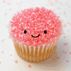 smiley pink cupcake of DOOM