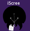Silhouette of a Metroid holding an iPod: "iScree"