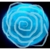 A blue tinted moon with a rose outline drawn on it