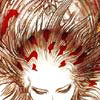 A delicate ink drawing of a person, looking down.