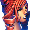 Icon of the character Echidna from the PS2 game, The Bouncer -- a close-up of a woman's face who has pink pigtails, olive skin and pale lips.