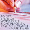 hand writing in journal, Mark Twain quote