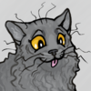 A shiny robot cat