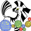 Gears and a zebra