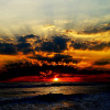 A dramatic sunset.