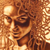 by jillicons, a sepia-toned medusa smirks