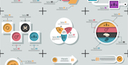 Set of 9 flat infographics templates