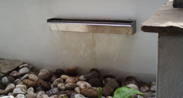 A simple, and safe, water feature was constructed to add the pleasing dimension of sound. 