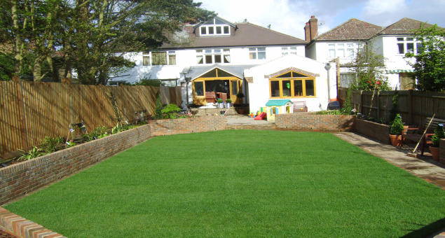 The aim was to provide the two small children with some dedicated play space and a pleasing garden for the adults to enjoy together with a paved area large enough to entertain in.
