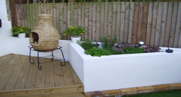 Rendered raised beds give the contemporary feel our clients were looking for. 