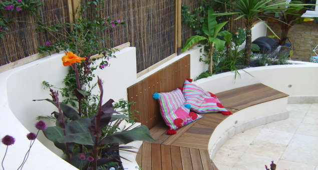 The original design included a hot tub, but after some deliberation this idea was shelved and the space used to house the barbecue instead. 