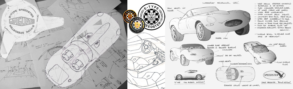 The original concept drawings for the Speedster designed by Paul Brace