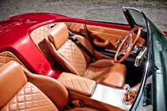 The carefully designed 'waterfall' console of the Jaguar Speedster