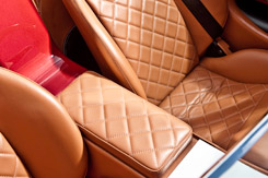 The handbrake is concealed under the Edelman hide cubby box