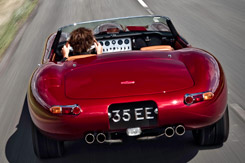 A view of the Speedster driving across the forest roads in Sussex