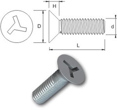 TR Security Machine Screws Type 3 Countersunk Head