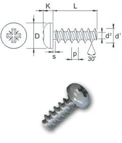Pan head 30 screws - PoziDriv®