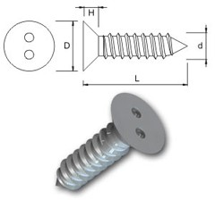 TR Security Self Tapping Screws Type 2 Countersunk Head