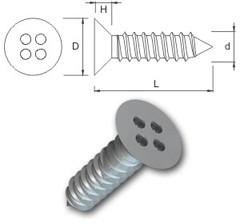 TR Security Self Tapping Screws Type 9 – Countersunk Head