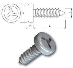 TR Secuirty Self Tapping Screws Type 3 Pan Head