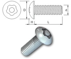 TR Security Machine Screws Type 5 Button Head