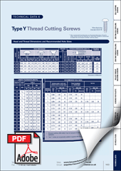 Type Y Thread Cutting Screws