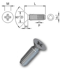 Micro Countersunk Head Trifix 2 Screws - Recess H