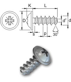 Flange head 30 screws - PoziDriv®