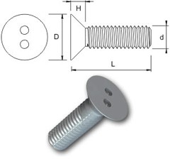 TR Security Machine Screws Type 2 Countersunk Head