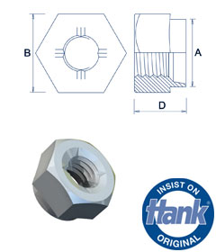 Hank-Loc® locking nut for sheet metal