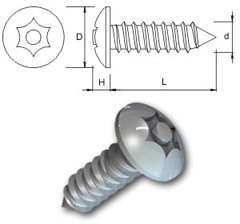 TR Security Self Tapping Screws Type 4 Button Head