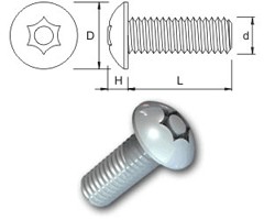 TR Security Machine Screws Type 4 Button Head