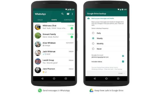 Los mensajes de Whatsapp se podrán guardar en Google Drive