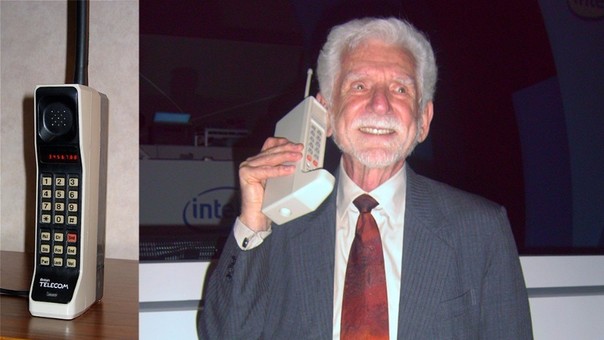 Martin Cooper, realizó la primera llamada desde un teléfono móvil utilizando un Motorola DynaTAC.