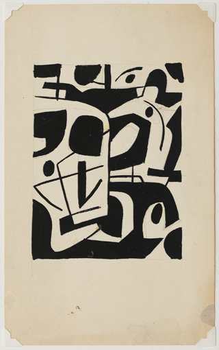 . Gouache and graphite on paper, 9" x 5-1/2" (22.9 cm x 14 cm).