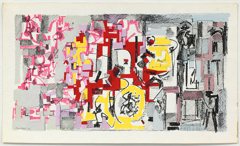 . Gouache on paper, 11-3/4" x 19-3/4" (29.9 cm x 50.2 cm).