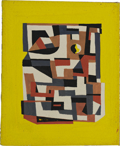 . Gouache on board, 5-1/8" x 4-1/8" (13 cm x 10.5 cm).