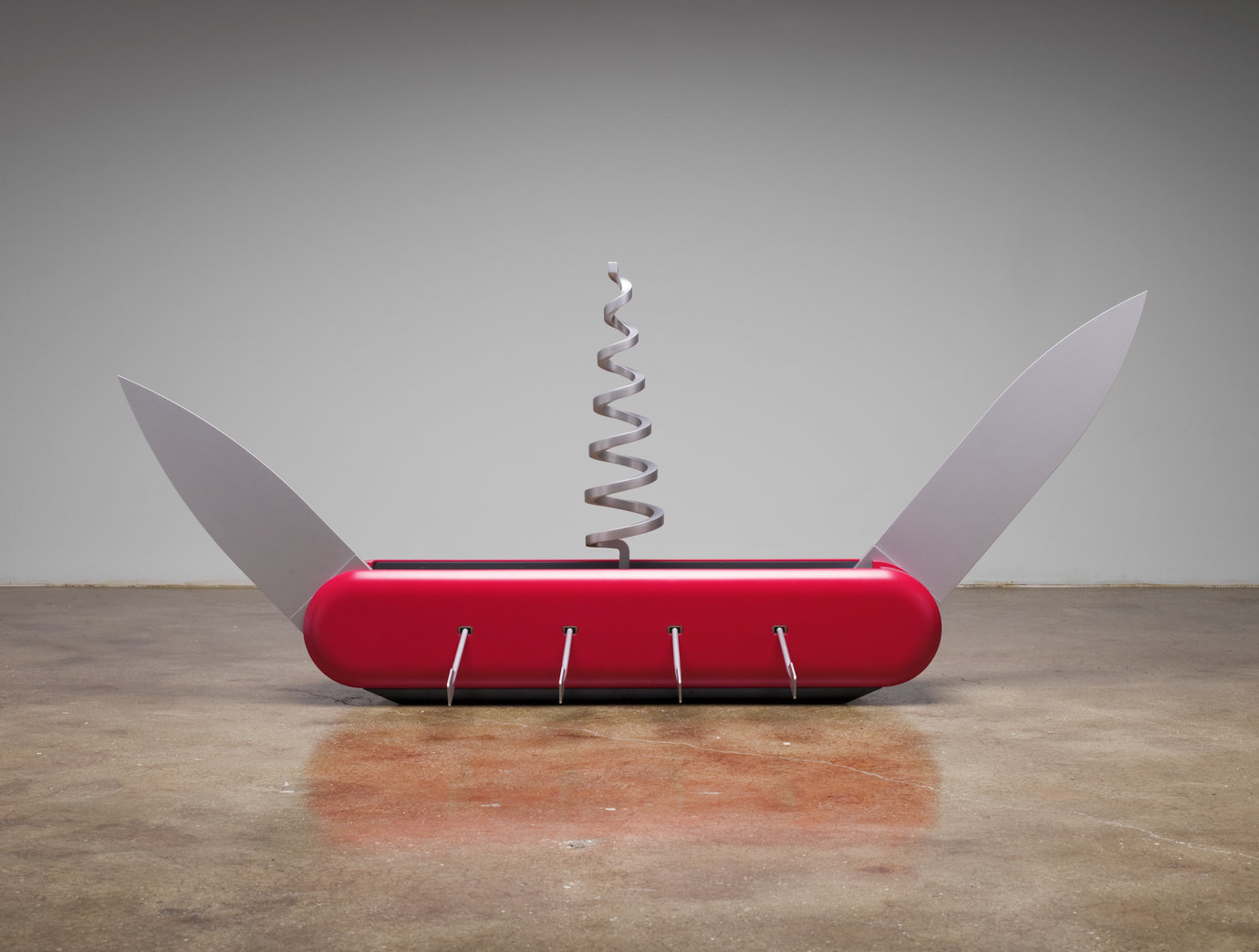 , 2008. Aluminum and mahogany wood, 8-1/2" x 40" x 9-1/2" (21.6 cm x 101.6 cm x 24.1 cm), closed without oars
27-3/4" x 82-3/4" x 37" (70.5 cm x 210.2 cm x 94 cm), fully extended with oars (blades at 180 degrees; corkscrew at 90 degrees)
32-3/4" x 40" x 37" (83.2 cm x 101.6 cm x 94 cm), p.