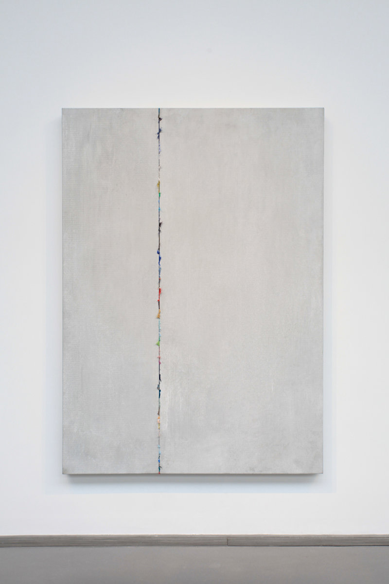 . Clothing fragments and aluminum panel , 217.5 x 155 x 10 cm.