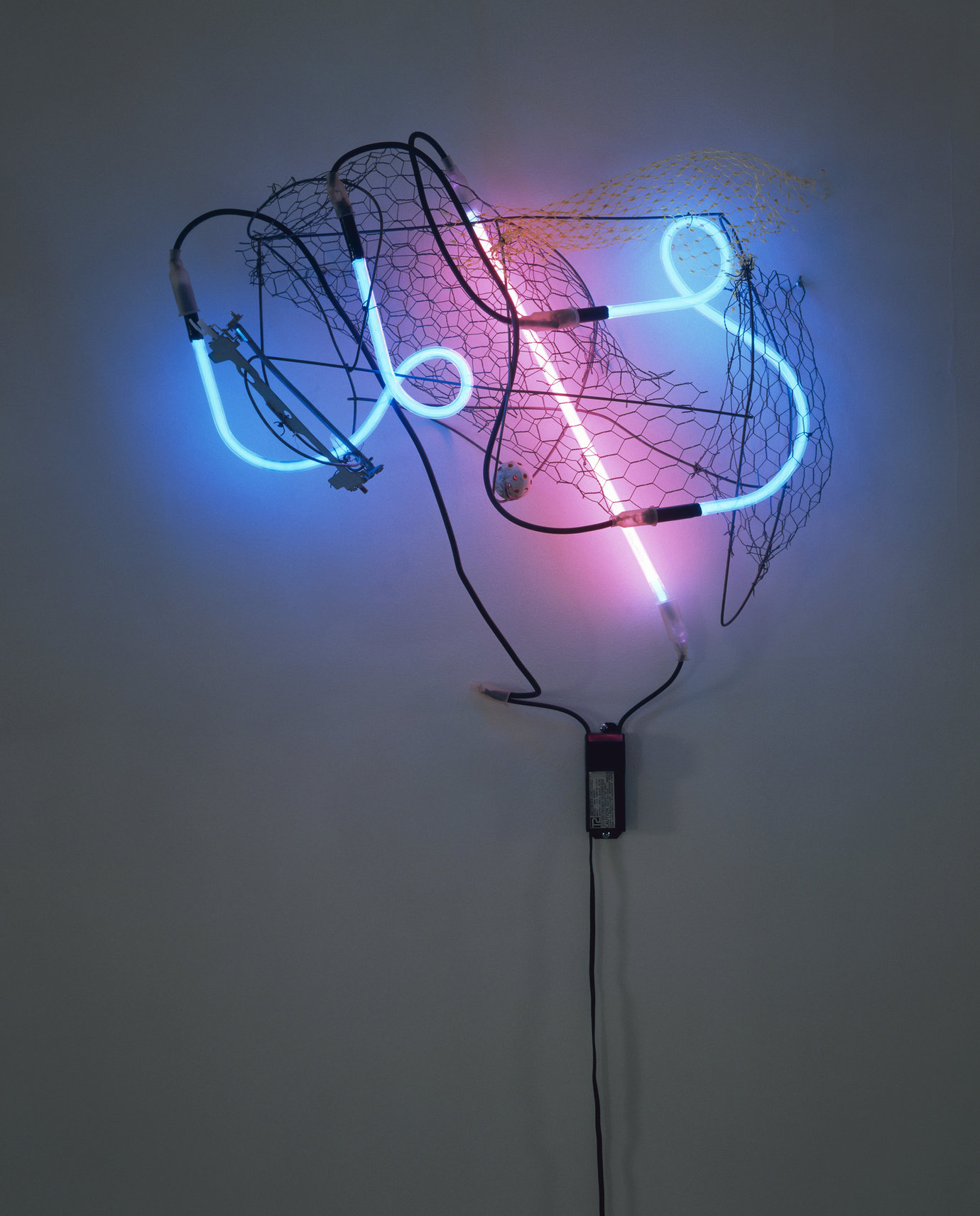 , 2004. Neon, transformer and found objects, 30" x 27" x 9" (76.2 cm x 68.6 cm x 22.9 cm).