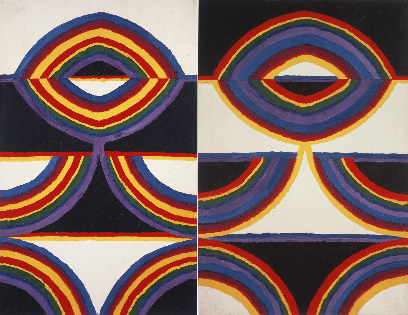 , 1959. Oil on canvas, 74" x 94-7/8" (188 cm x 241 cm), overall 74" x 48-7/8" (188 cm x 124.1 cm), left panel74" x 46" (188 cm x 116.8 cm), right panel.