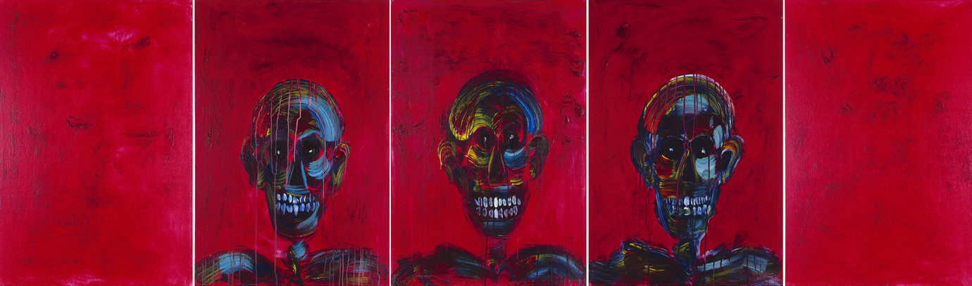 , January 2, 1985. Acrylic on canvas, 3' x 10' (91.4 x 304.9 cm).