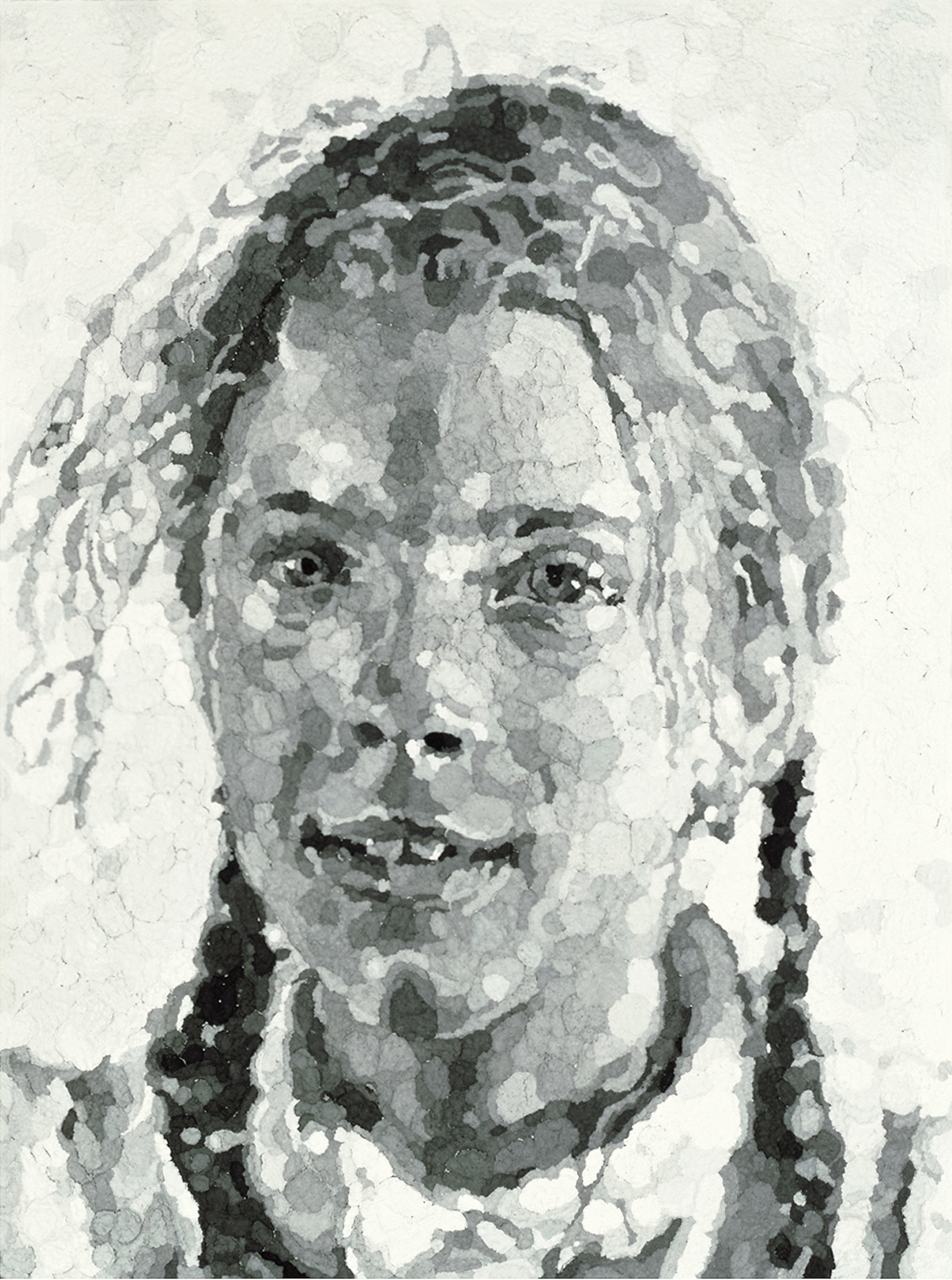 , 1985. Pulp paper on canvas, 96 x 72".