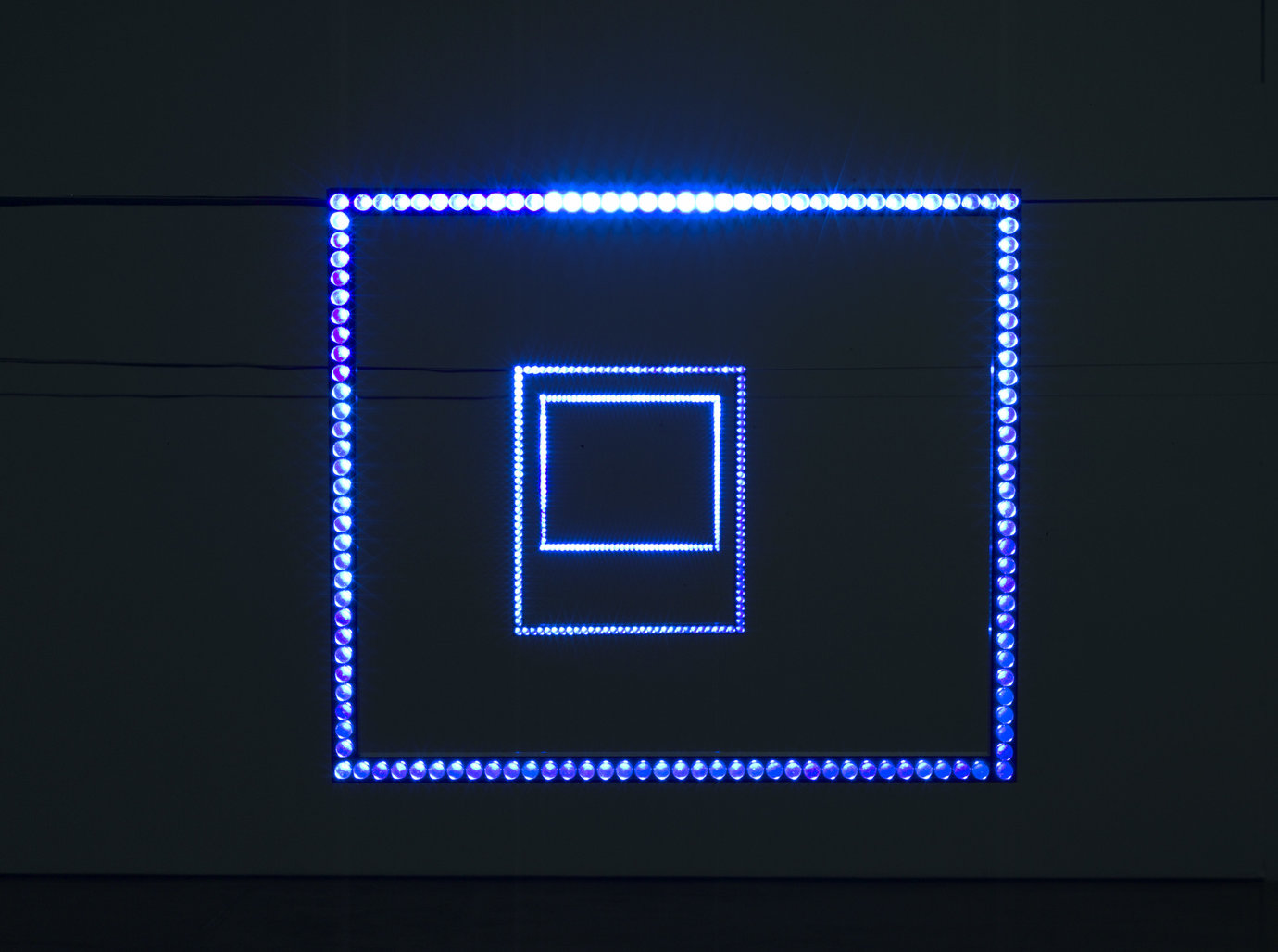 , 2009. L.e.d. and aluminum, overall installation dimensions variable
13-3/4" x 15-7/8" x 15/16" (34.9 cm x 40.3 cm x 2.4 cm), elements one and three
15-7/8" x 13-3/4" x 15/16" (40.3 cm x 34.9 cm x 2.4 cm), element two.