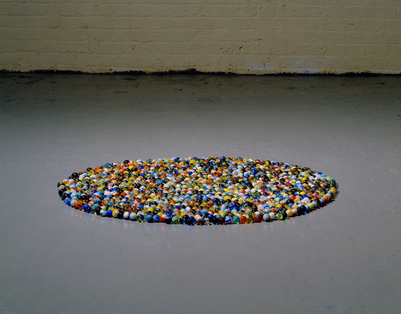 , 2008. Glass marbles, 3/4" x 26" x 24" (1.9 cm x 66 cm x 61 cm).